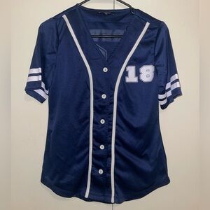 Fashion Nova Forever 18 Button Up Jersey Top, Size Small